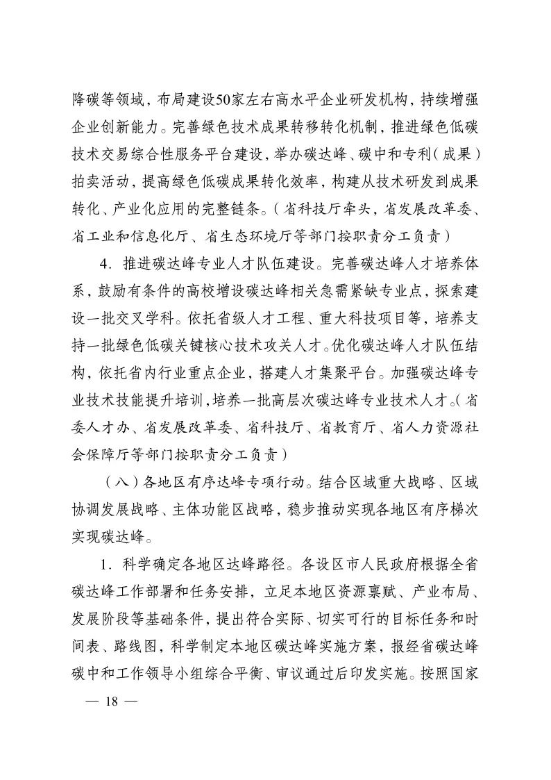 《江苏省碳达峰实施方案》印发 实施“碳达峰八大专项行动”